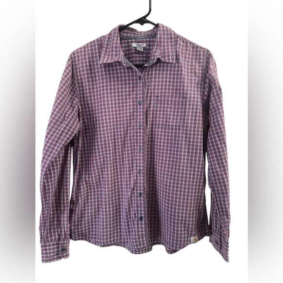 Carhartt plaid long sleeve button down shirt - Picture 1 of 5